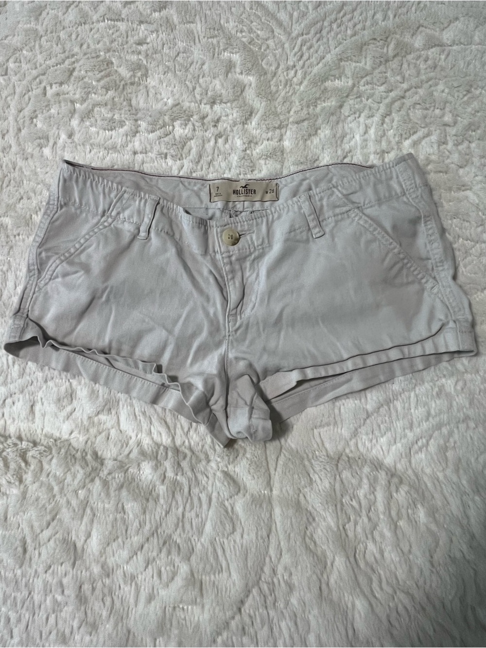 Hollister Women's Light Stone Casual Cotton Blend Shorts Size 7 W28